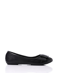 FAN-DJTF-005 Decorative Buckle Slip On Leather Flats