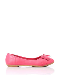 FAN-DJTF-005 Decorative Buckle Slip On Leather Flats