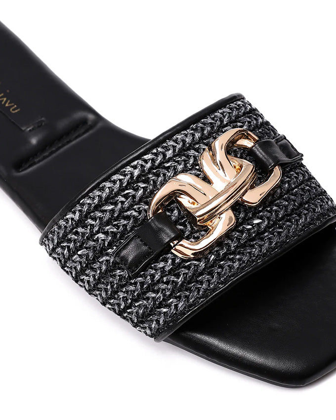 FAN-DJTF-016 Braided Strap Straw Women Slippers