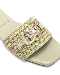 FAN-DJTF-016 Braided Strap Straw Women Slippers