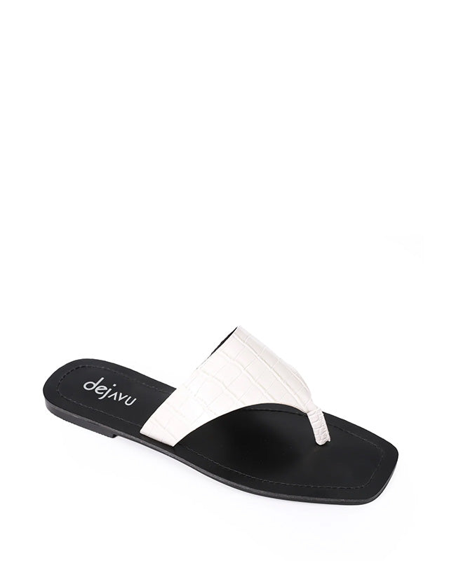 FAN-DJTF-024 Reptile Pattenred Leather Slippers