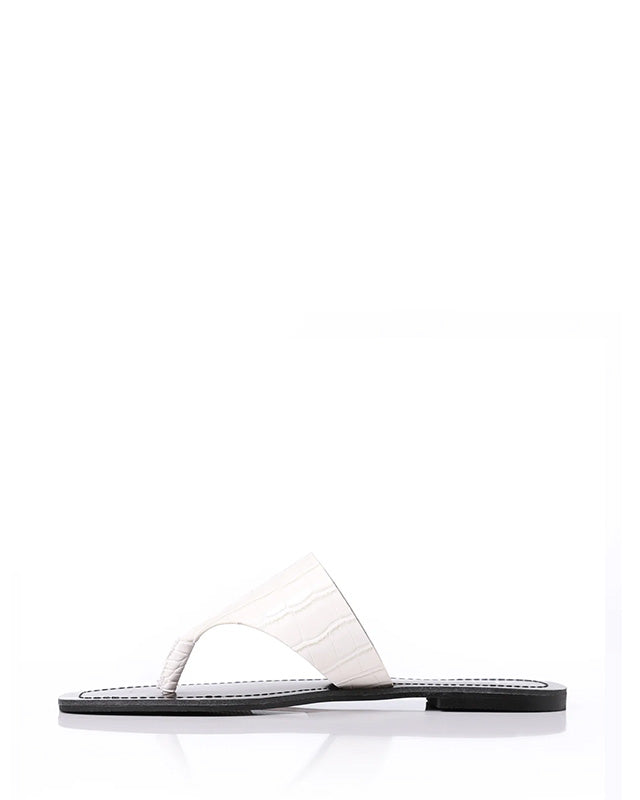 FAN-DJTF-024 Reptile Pattenred Leather Slippers