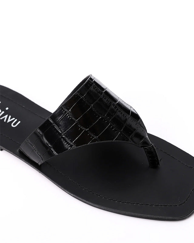 FAN-DJTF-024 Reptile Pattenred Leather Slippers