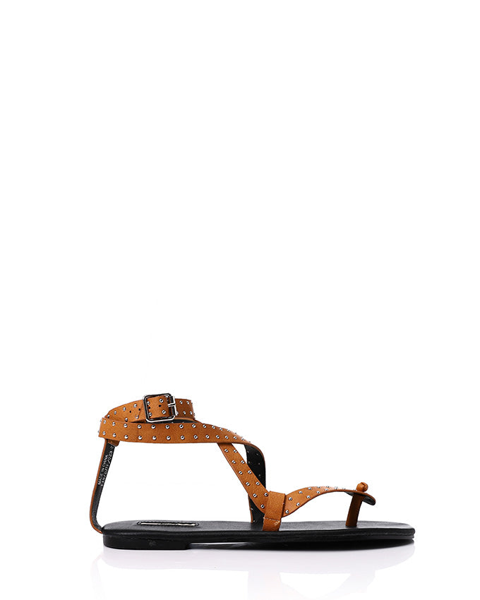 FAN-DJTF-023 Allover Studded Sandals With Buckle Closure