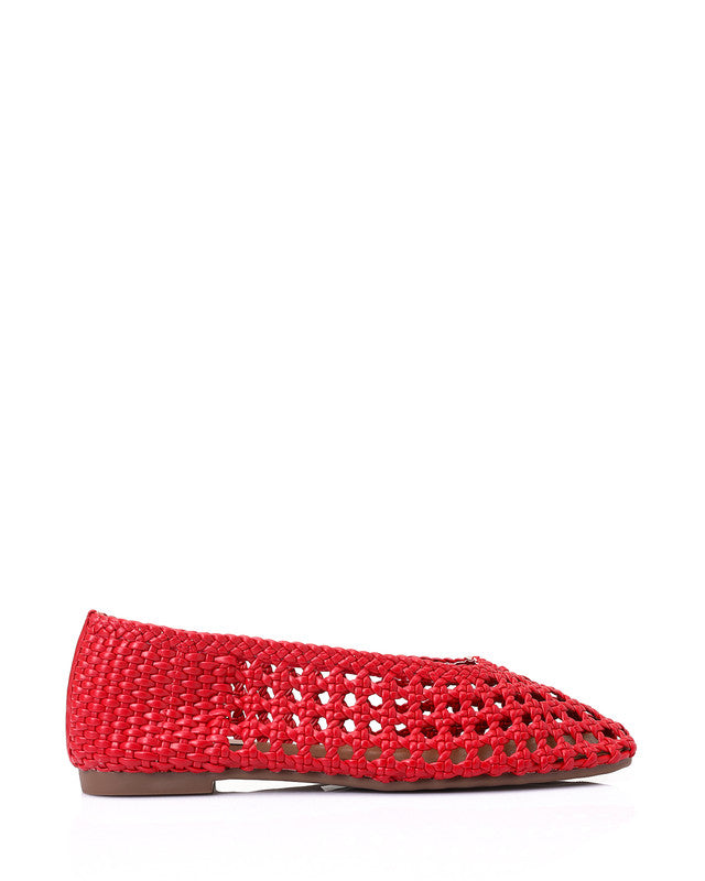 FAN-DJTX-015 Leather Woven Flats