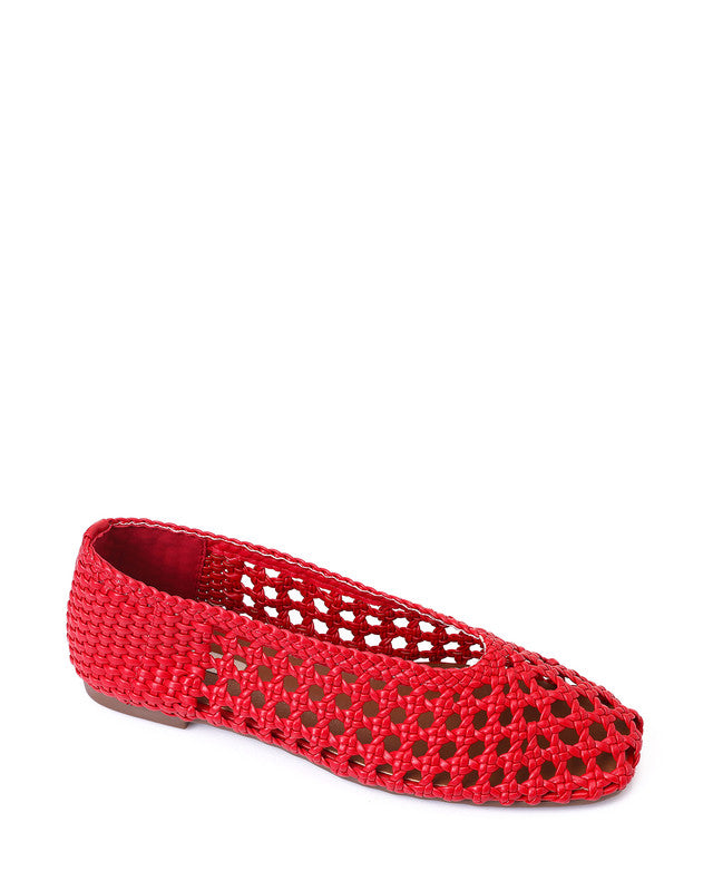 FAN-DJTX-015 Leather Woven Flats