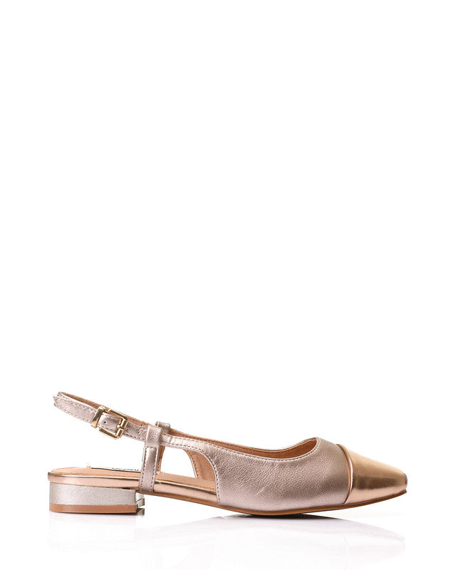 HOT-DJTX-001 Slingback Heel Strap Leather Flats