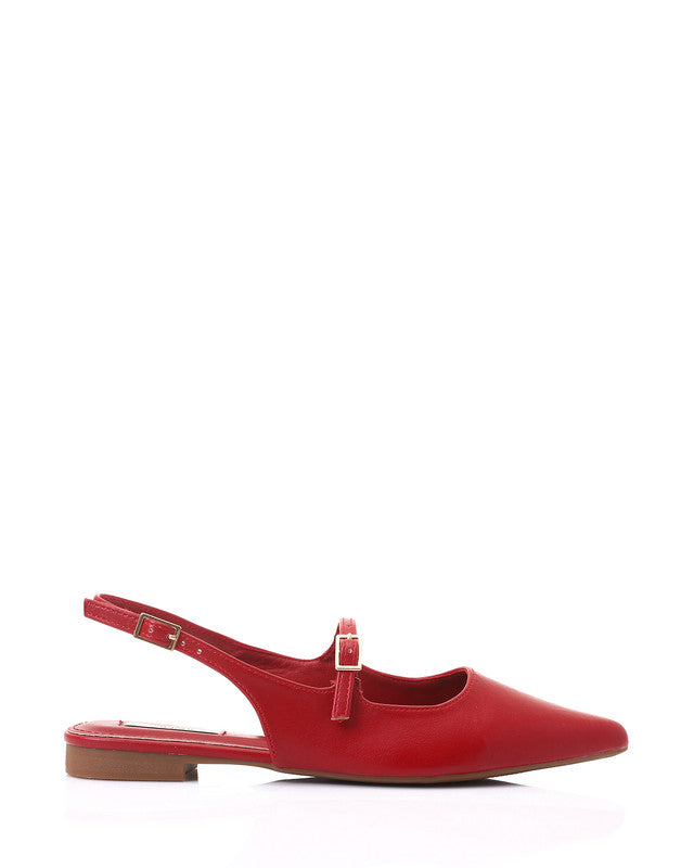 HOT-DJTX-021 Leather Pointed Buckle Flats