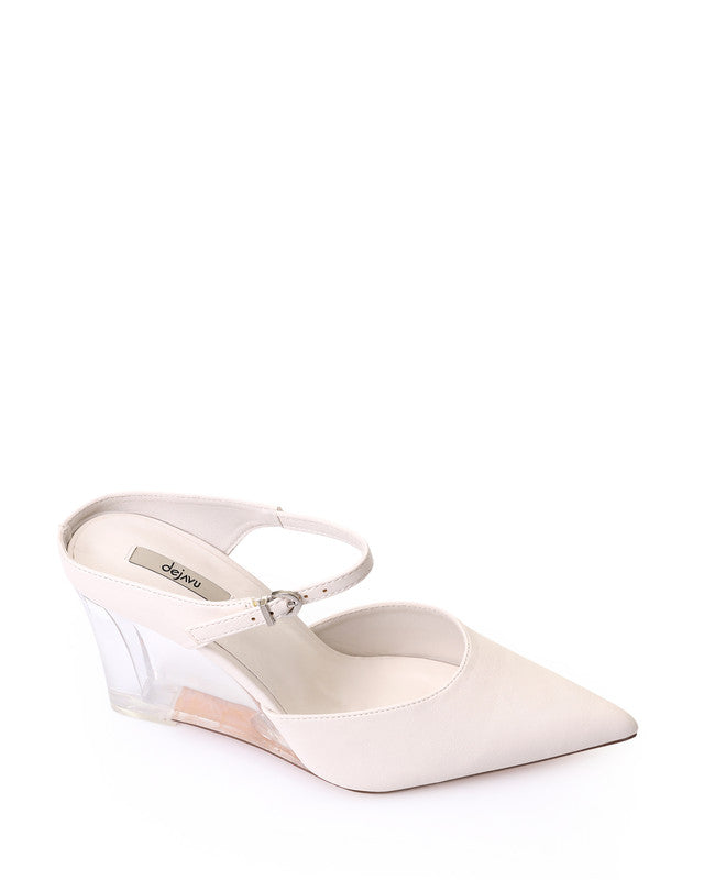 HOT-DJTX-022 Pointed Leather Heeled Wedge