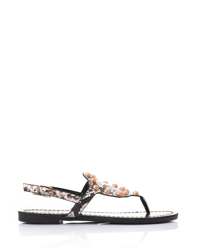 HOT-DJTX-025 Leather Pearls Pattern Sandals
