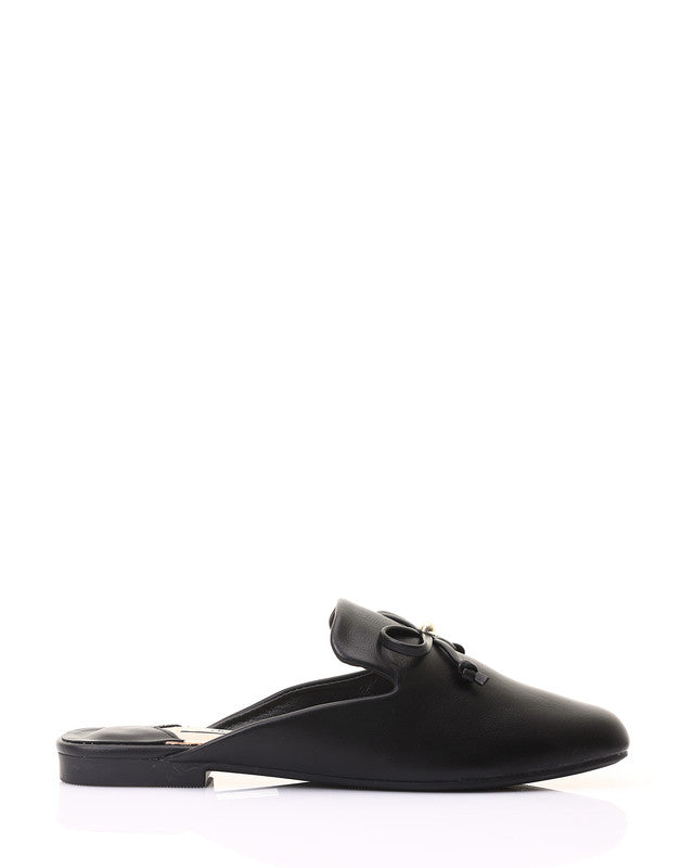 HOT-DJTX-041 Leather  Attached Ribbon Mules