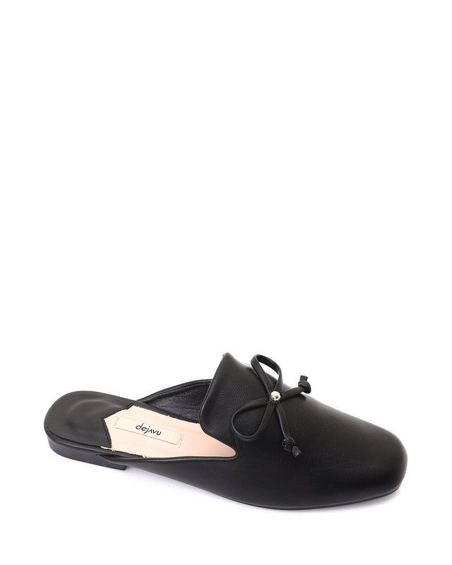 HOT-DJTX-041 Leather  Attached Ribbon Mules