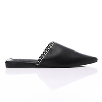 JAL-DJTF-051 Textured Leather Slip On Flat Mules