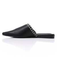 JAL-DJTF-051 Textured Leather Slip On Flat Mules