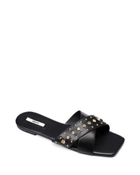 JSP-DJTF-001 Strassed Cross Toes Strap Flat Slippers