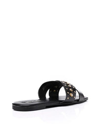JSP-DJTF-001 Strassed Cross Toes Strap Flat Slippers
