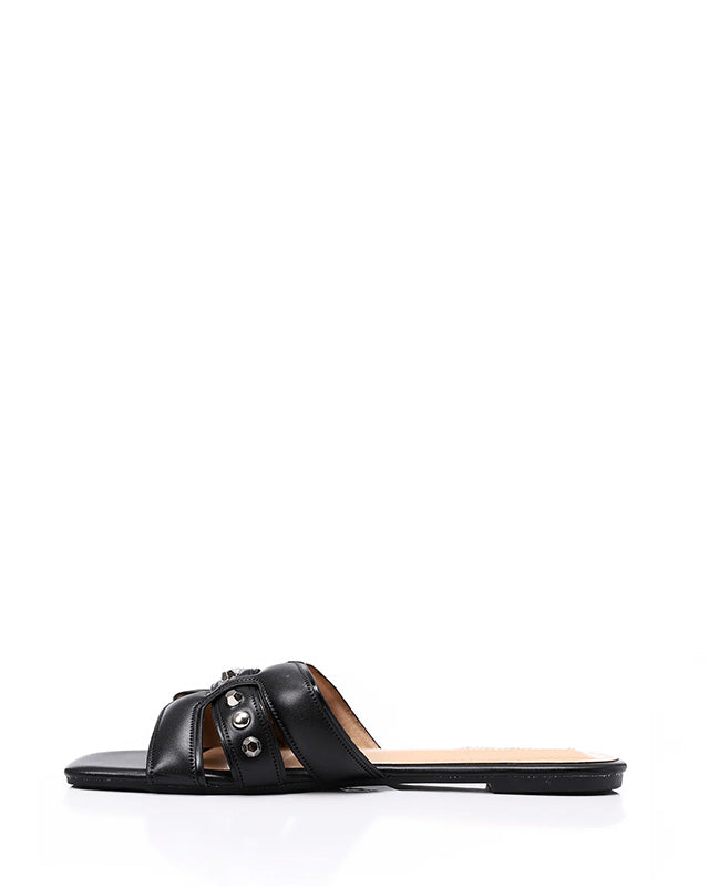 JSP-DJTF-002 Studed Leather Flat Slipper