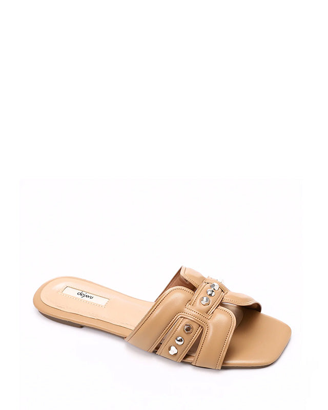 JSP-DJTF-002 Studed Leather Flat Slipper
