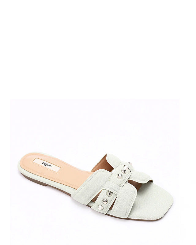 JSP-DJTF-002 Studed Leather Flat Slipper