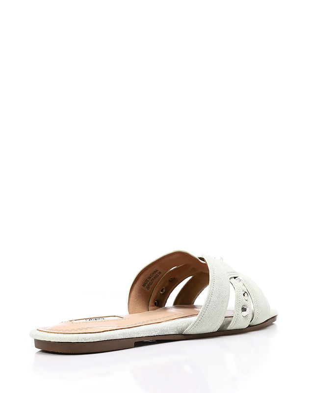 JSP-DJTF-002 Studed Leather Flat Slipper
