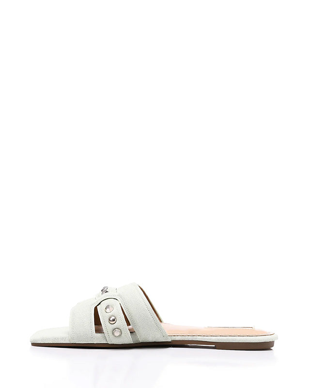 JSP-DJTF-002 Studed Leather Flat Slipper