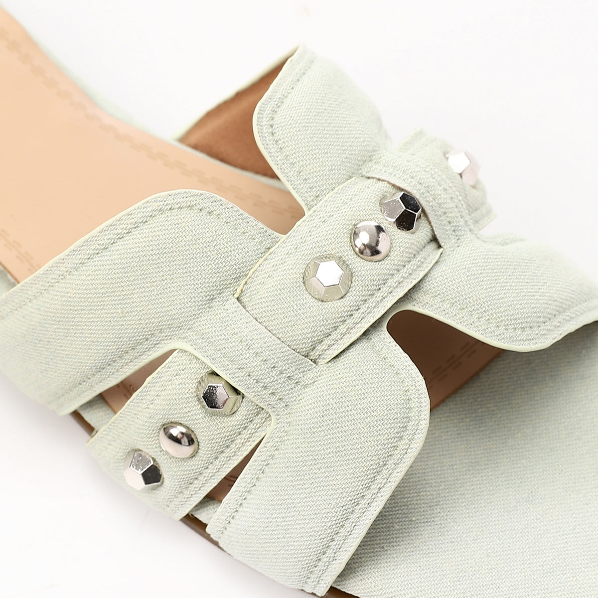 JSP-DJTF-002 Studed Leather Flat Slipper