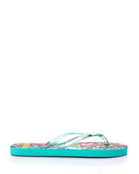 TIM-DJTH-002 Floral Summery Flip Flop With Plastic Straps