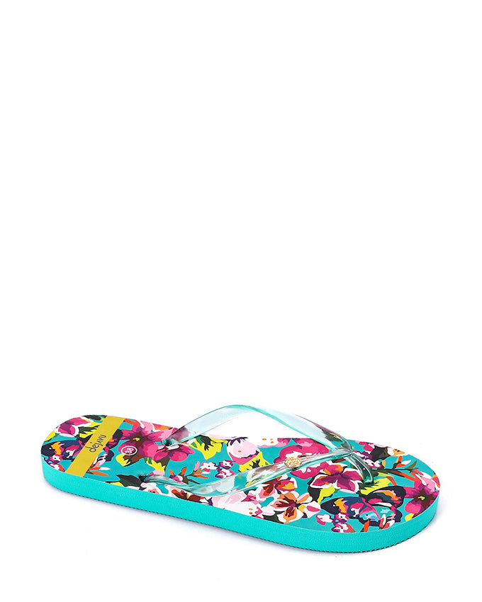 TIM-DJTH-002 Floral Summery Flip Flop With Plastic Straps