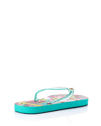 TIM-DJTH-002 Floral Summery Flip Flop With Plastic Straps