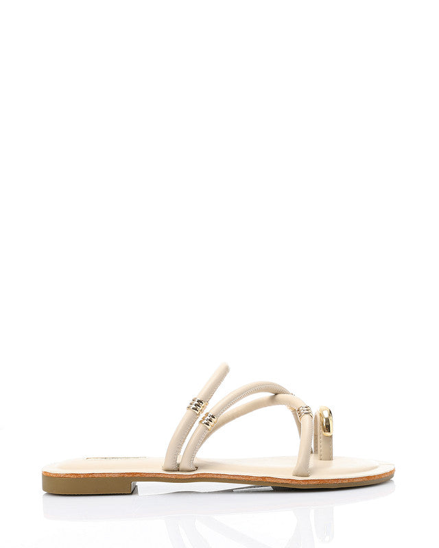 FAN-DJTV-007 Decorative Gold Charms Flat Slipper
