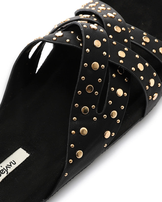 FAN-DJTV-012 Taupe Studded Slipper