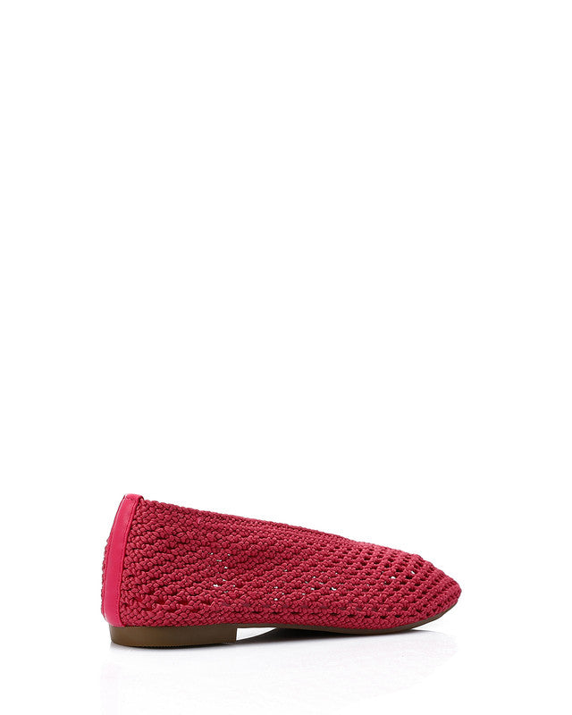 FAN-DJTV-018 Knitted Semi Square Flat Shoes