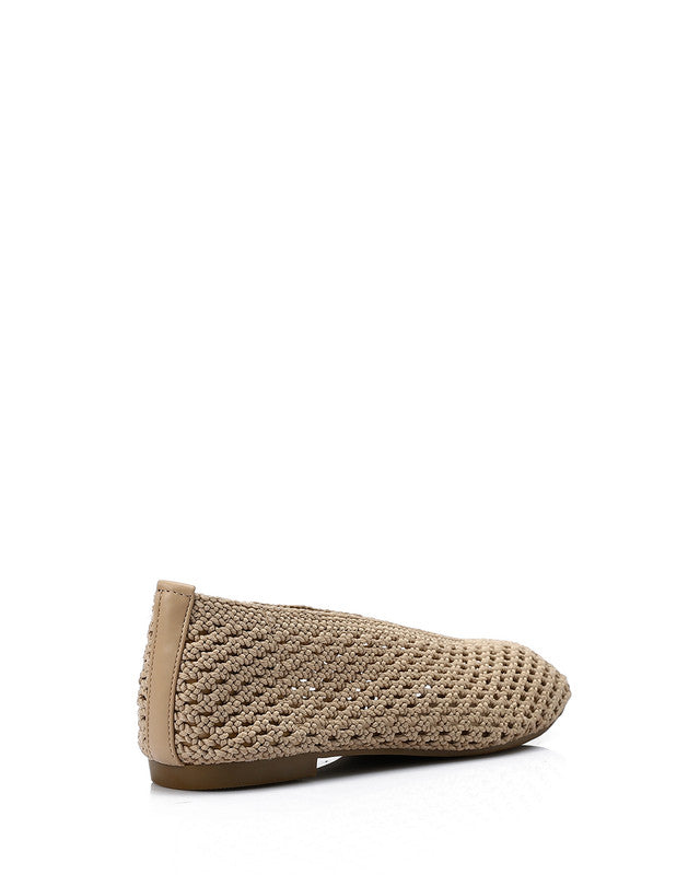 FAN-DJTV-018 Knitted Semi Square Flat Shoes