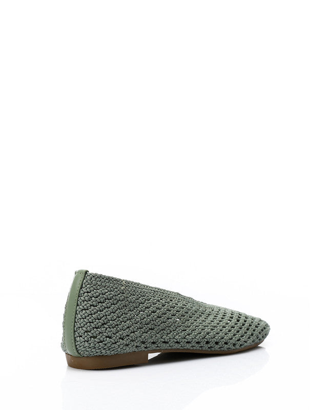 FAN-DJTV-018 Knitted Semi Square Flat Shoes