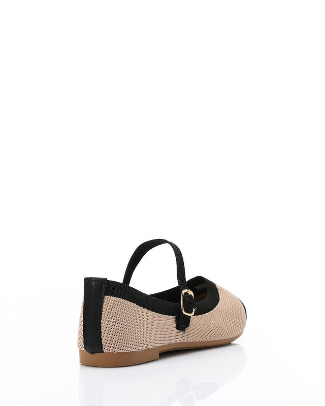 FAN-DJTV-023 Oval Toe Shap Textile Flat Shoes
