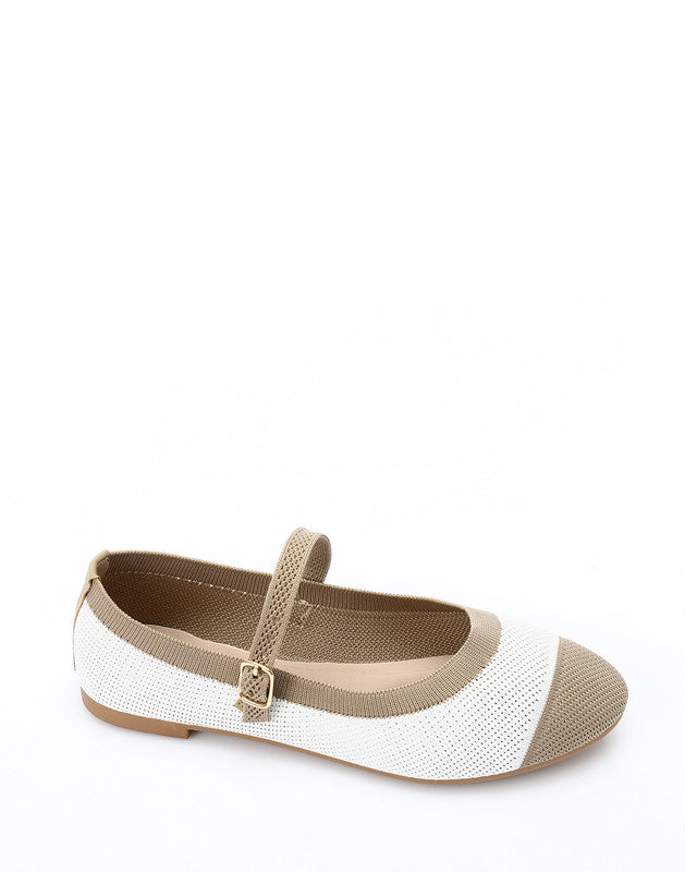 FAN-DJTV-023 Oval Toe Shap Textile Flat Shoes