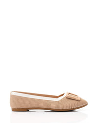 FAN-DJTV-024 Ribbed Textile Flat Shoes