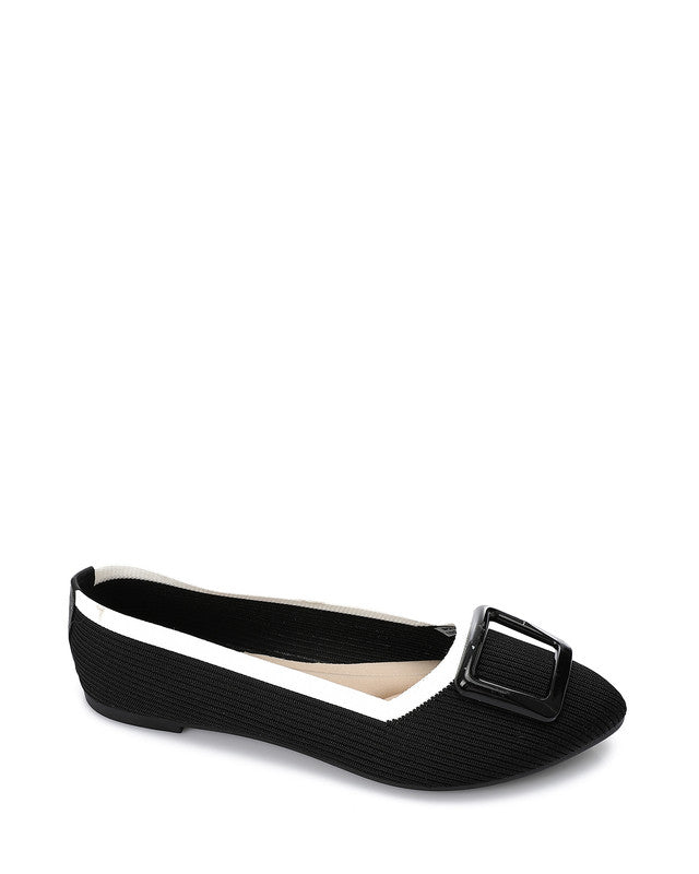 FAN-DJTV-024 Ribbed Textile Flat Shoes