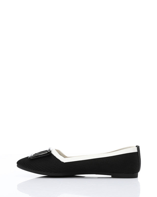 FAN-DJTV-024 Ribbed Textile Flat Shoes
