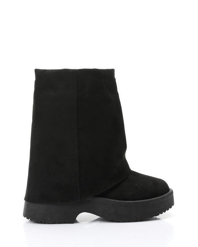 GER-DVTX-005 Suede Fold Mid Calf Boots