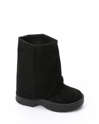 GER-DVTX-005 Suede Fold Mid Calf Boots