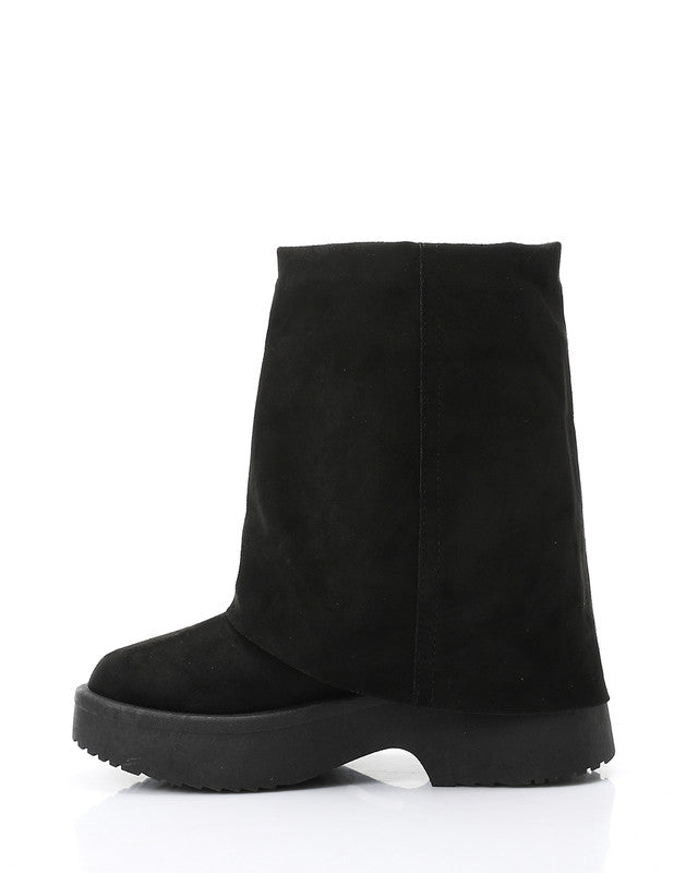 GER-DVTX-005 Suede Fold Mid Calf Boots