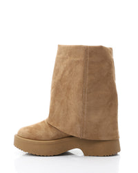 GER-DVTX-005 Suede Fold Mid Calf Boots