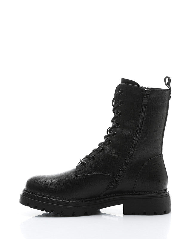 GER-DVTX-011 Textured Leather Combat Boots