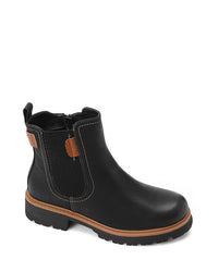 GER-DVTX-013 Rubber Leather Mid Calf Boots