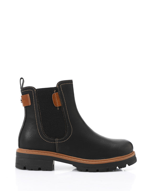 GER-DVTX-013 Rubber Leather Mid Calf Boots