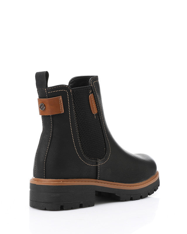 GER-DVTX-013 Rubber Leather Mid Calf Boots