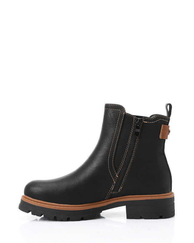 GER-DVTX-013 Rubber Leather Mid Calf Boots