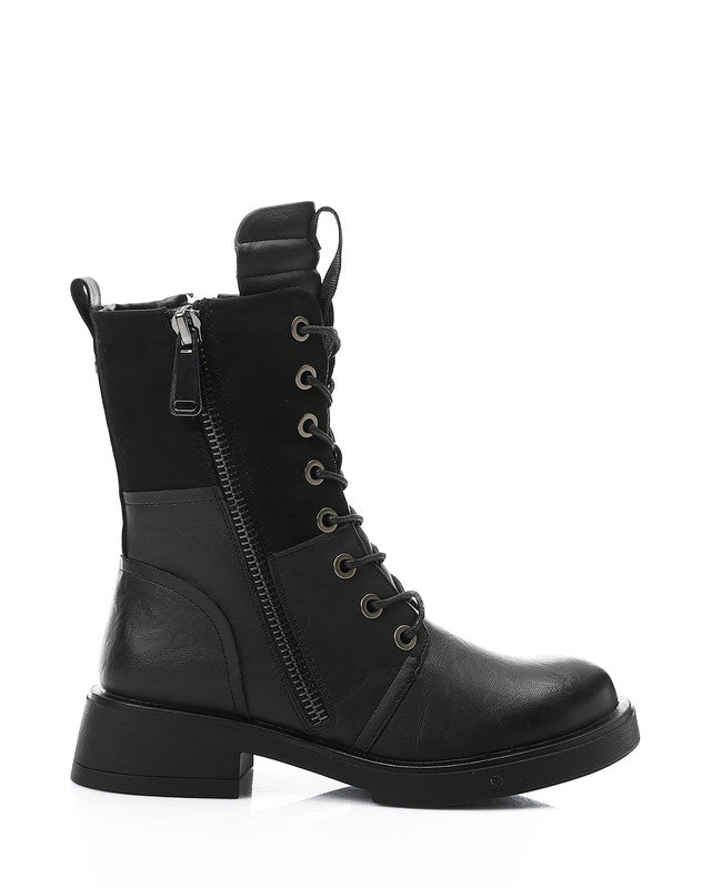GER-DVTX-021 Lace Up Zipped Combat Boots