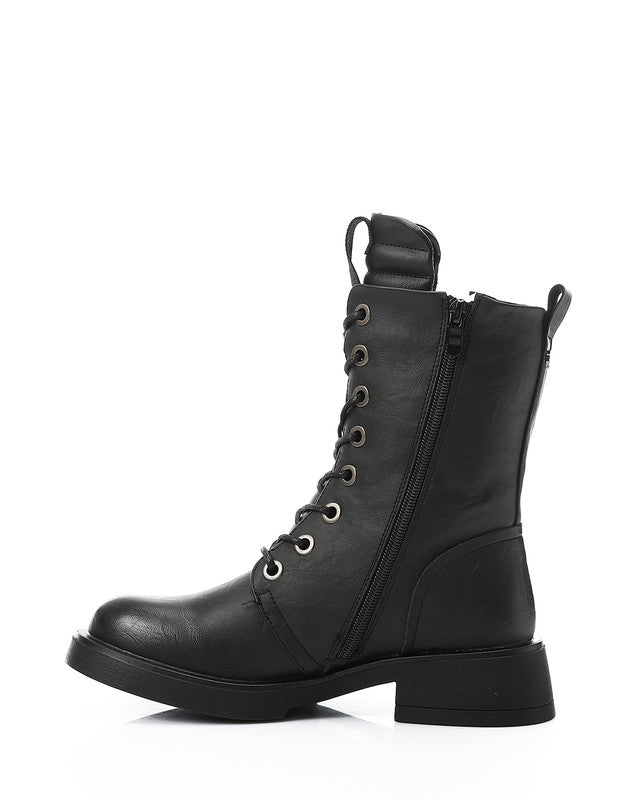 GER-DVTX-021 Lace Up Zipped Combat Boots